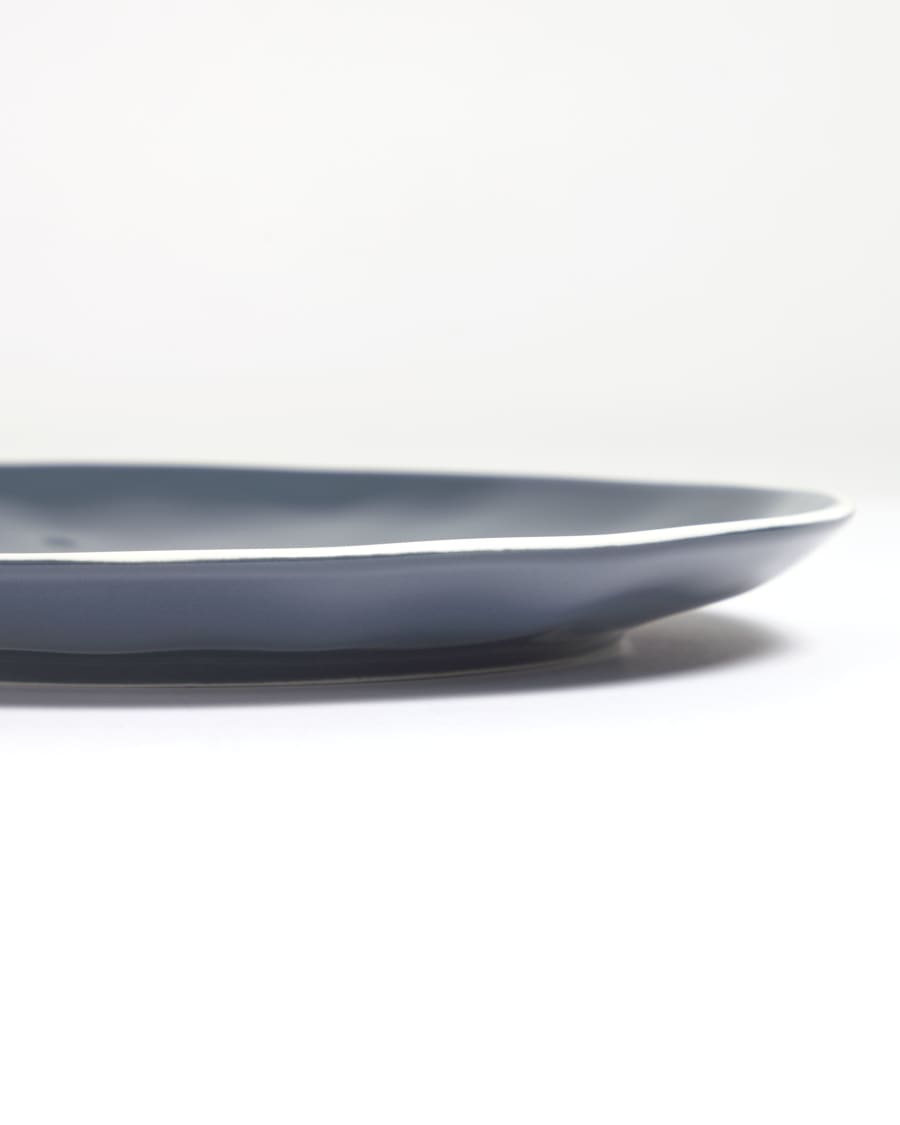 Pontis dessert plate in blue porcelain