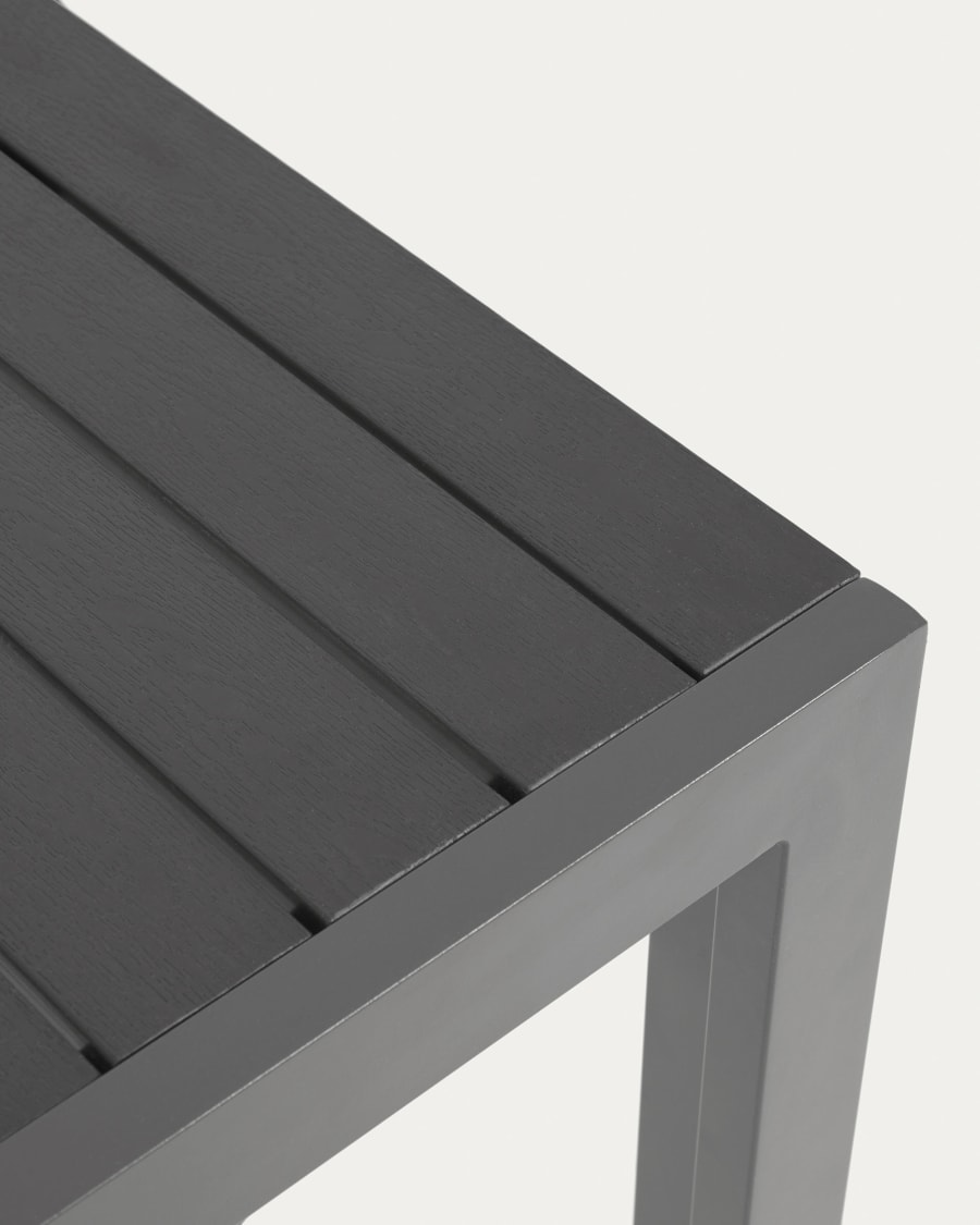 Sirley outdoor table in black aluminium, 70 x 70 cm