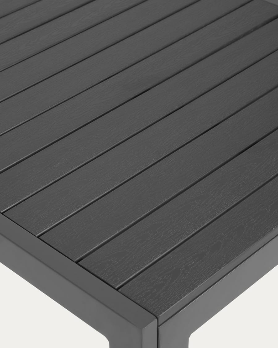 Sirley outdoor table in black aluminium, 70 x 70 cm