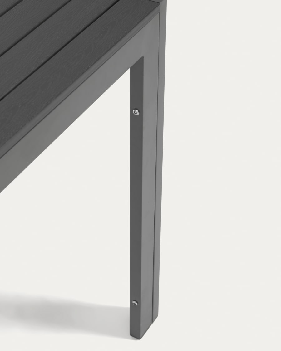 Sirley outdoor table in black aluminium, 70 x 70 cm