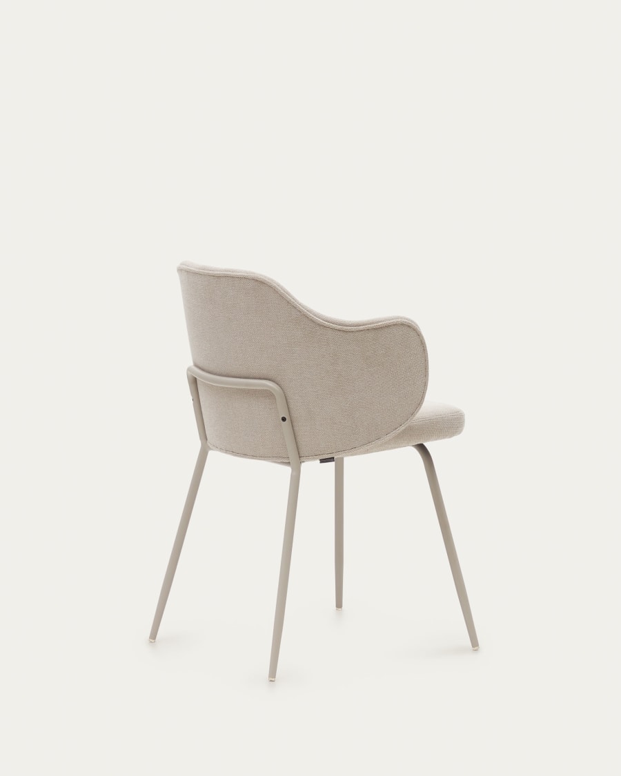 Yunia chair in beige with steel legs in a painted beige finish FR