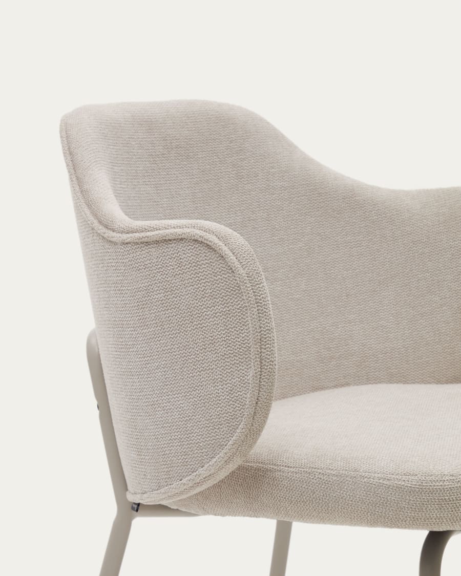 Yunia chair in beige with steel legs in a painted beige finish FSC 100%