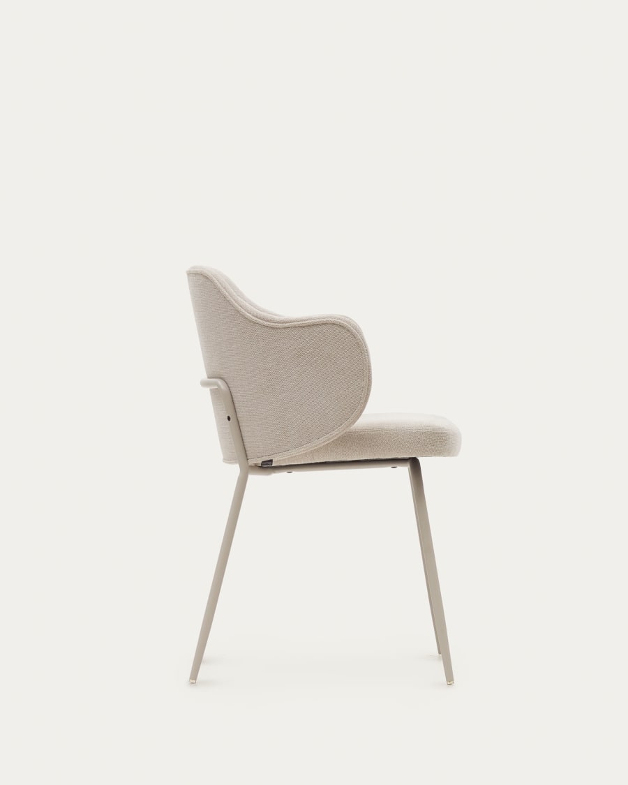 Yunia chair in beige with steel legs in a painted beige finish FSC 100%