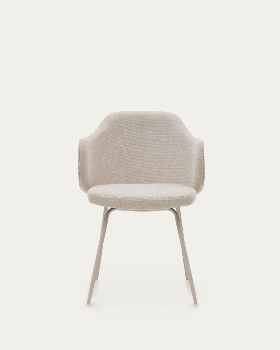 Yunia chair in beige with steel legs in a painted beige finish FSC 100%