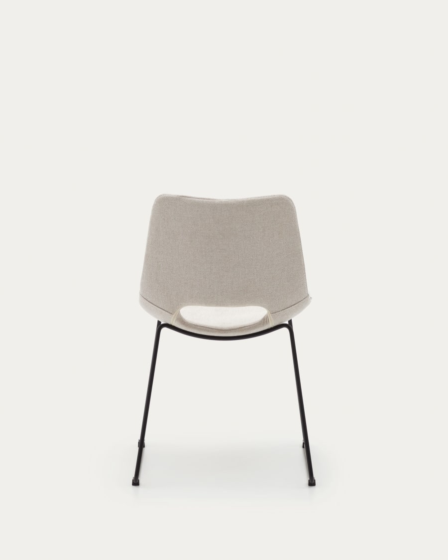Zahara chair in beige with steel legs in a black finish