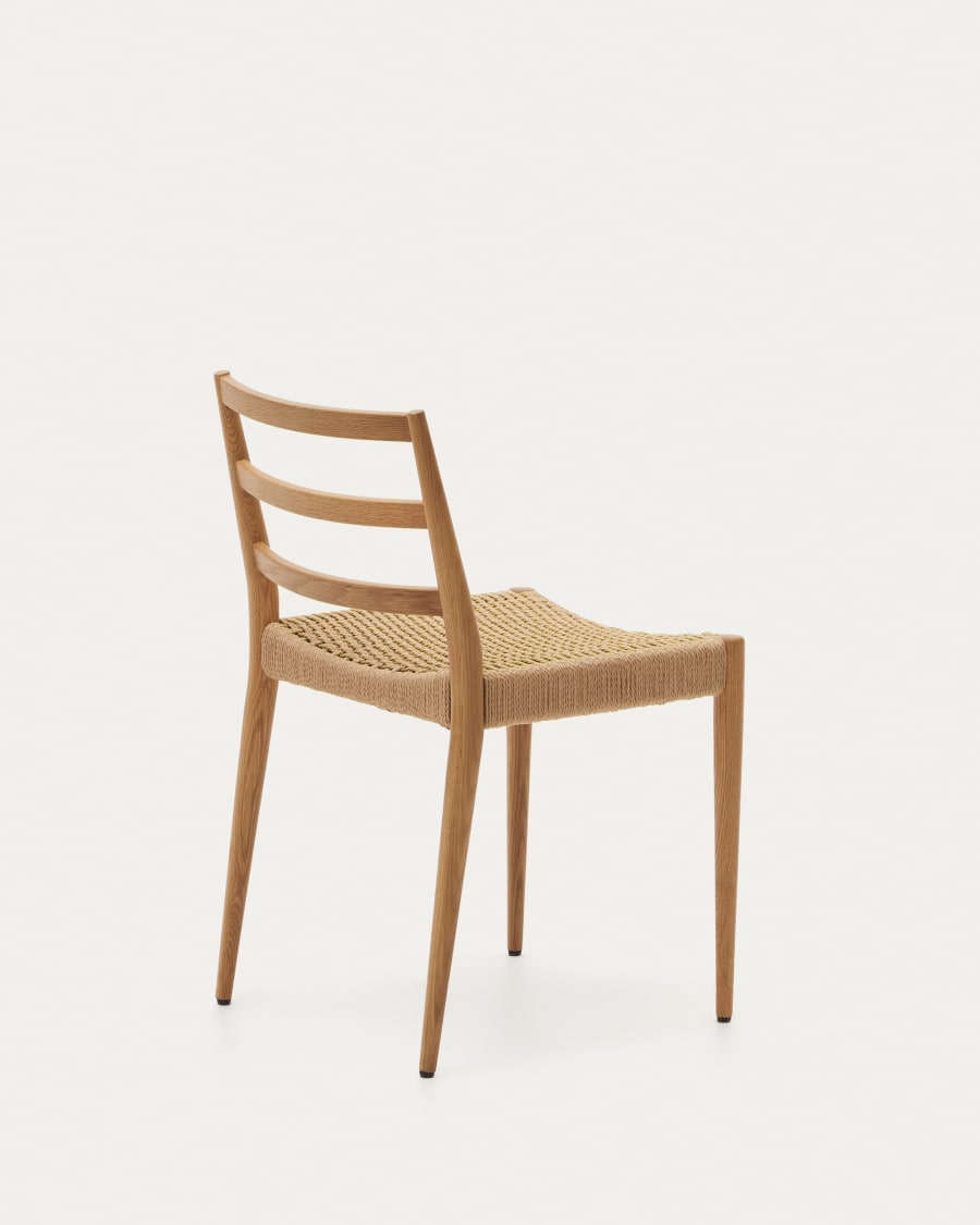Analy chair in solid oak FSC 100% with natural finish and rope seat