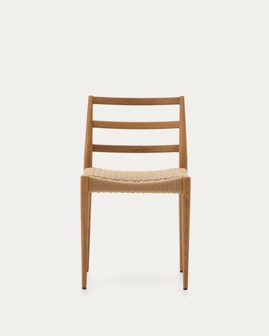 Analy chair in solid oak FSC 100% with natural finish and rope seat