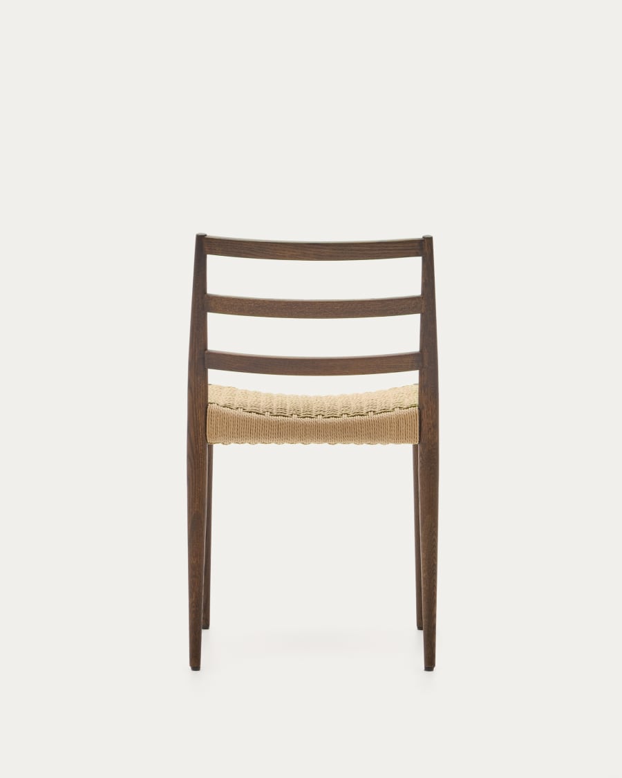 Analy chair in solid oak with walnut finish and rope seat FSC 100%