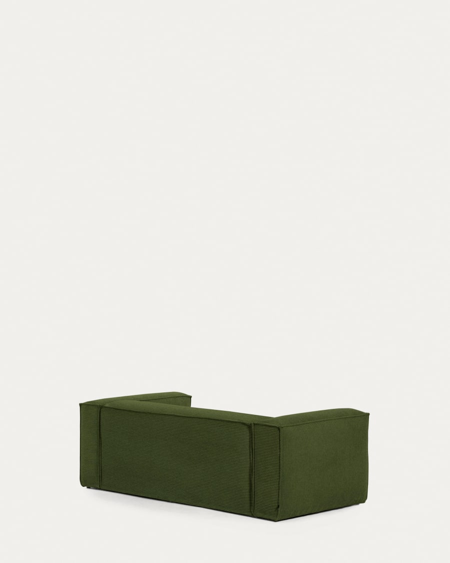 Blok 2 seater sofa with right side chaise longue in green wide seam corduroy, 240 cm FSC Mix Credit