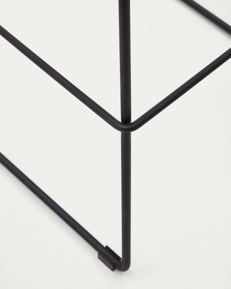 Zahara beige stool with steel in a black finish, height 76 cm