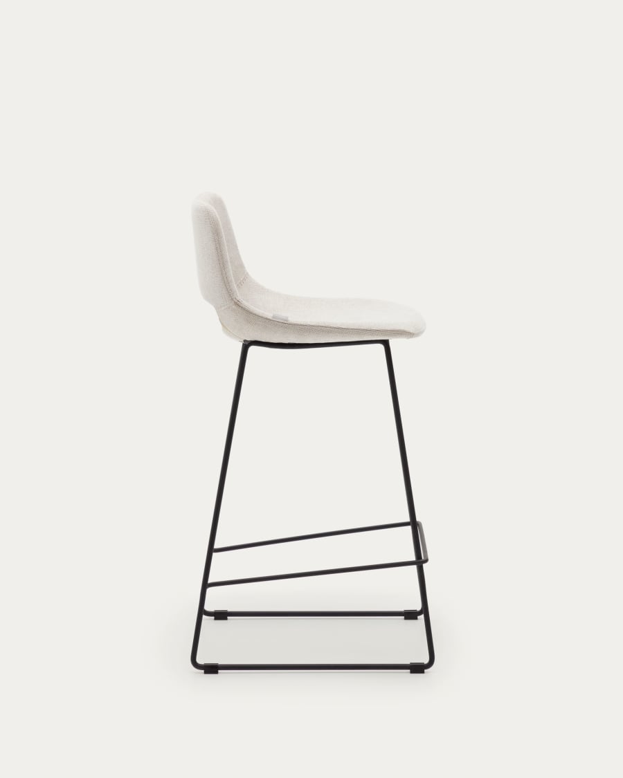 Zahara beige stool with steel in a black finish, height 65 cm