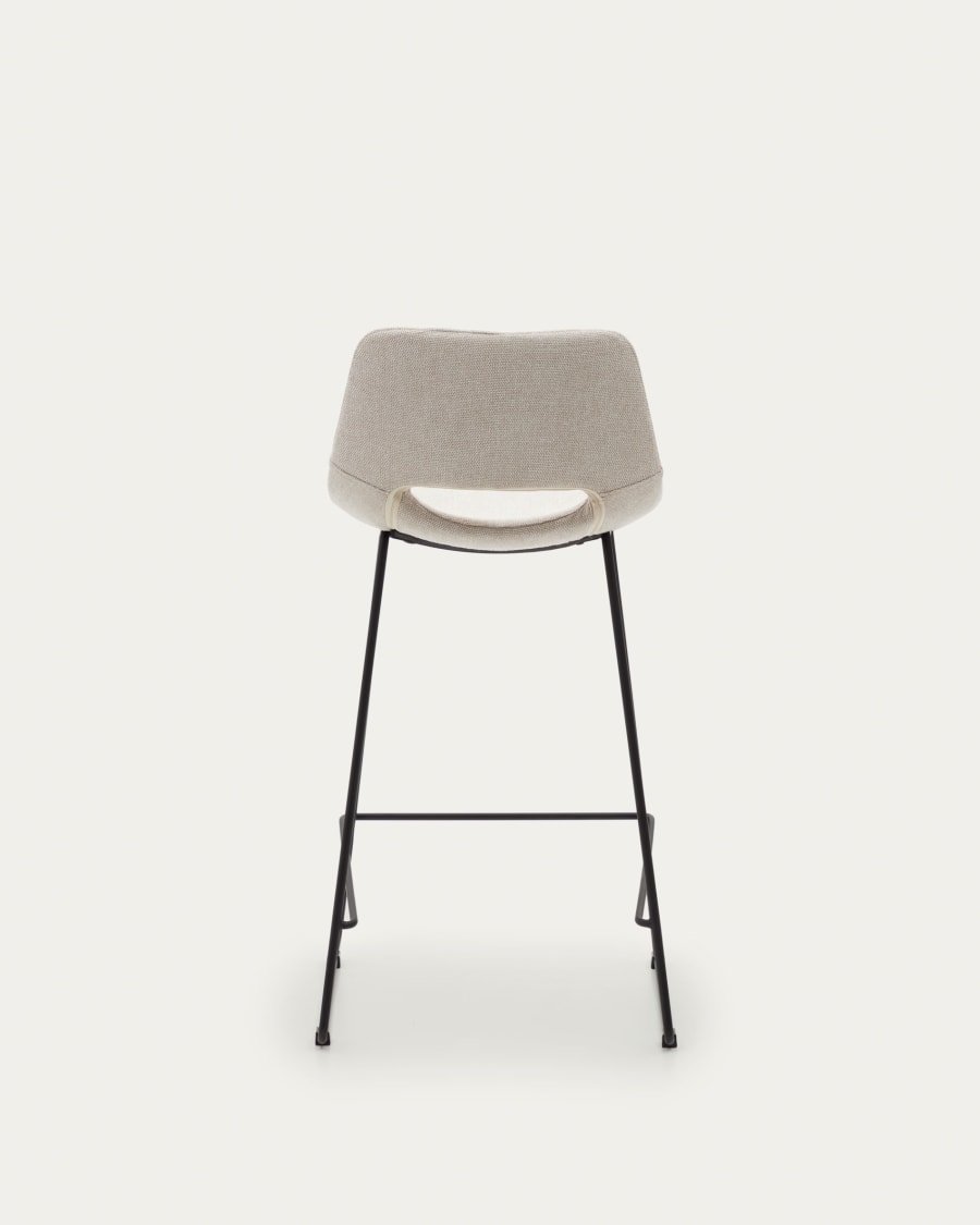 Zahara beige stool with steel in a black finish, height 65 cm