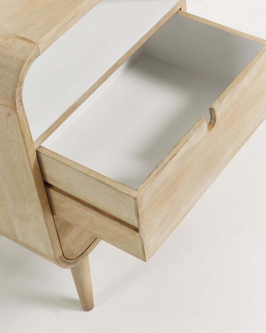 Georg 40 x 60, 5 cm bedside table natural and white