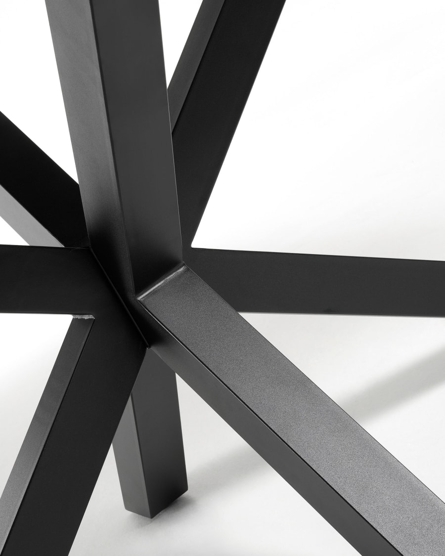 Argo table 180 cm porcelain Iron Corten finish black legs