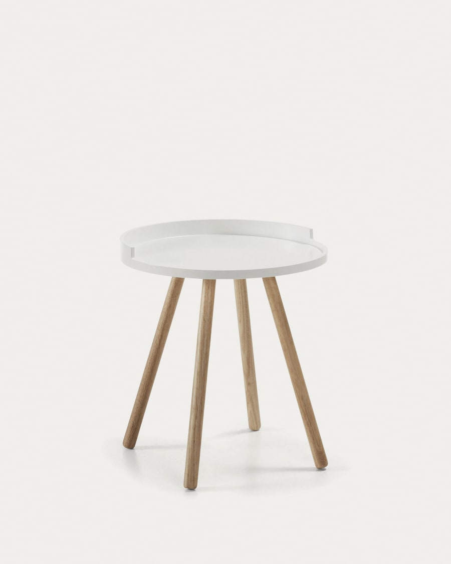 White scandi shop side table