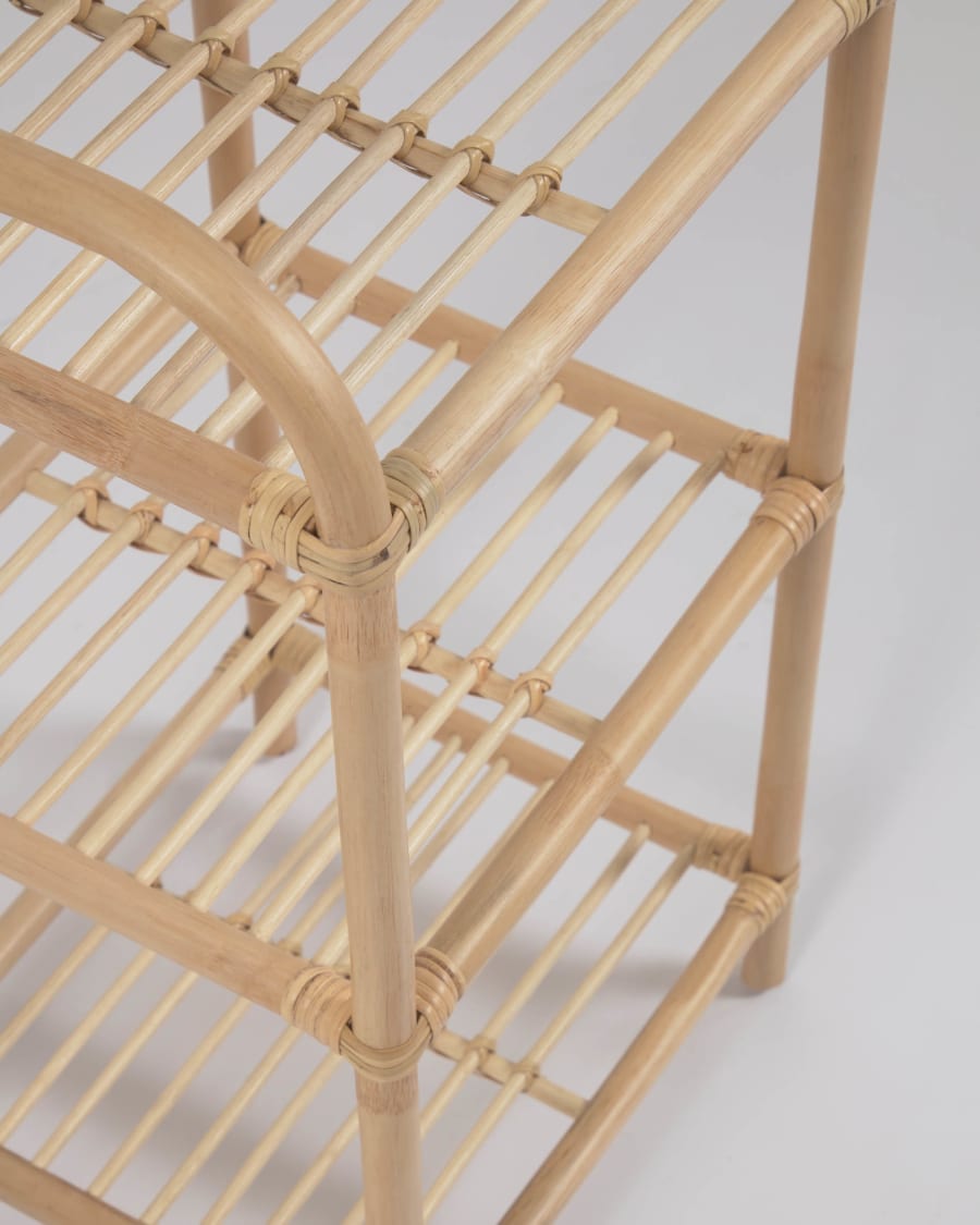Ormela rattan shelving unit with natural finish, 40 x 80 cm