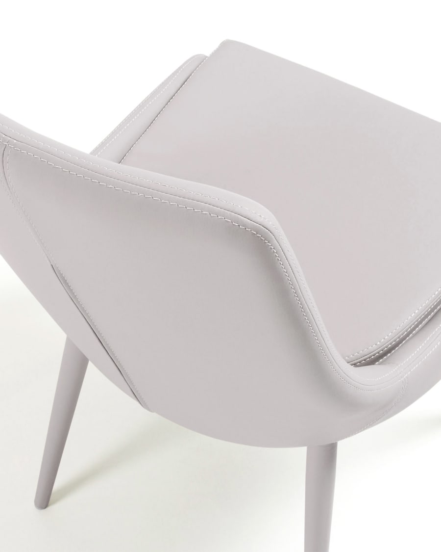 Davi beige vegan leather chair