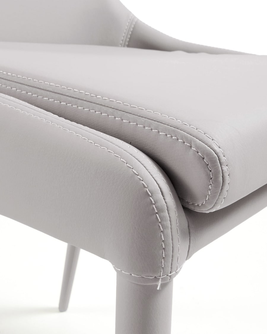 Davi beige vegan leather chair