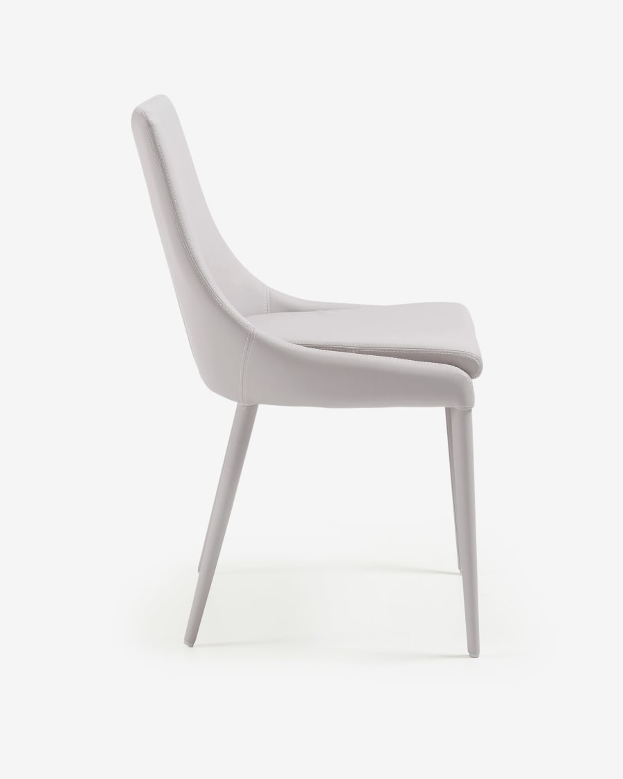 Davi beige vegan leather chair