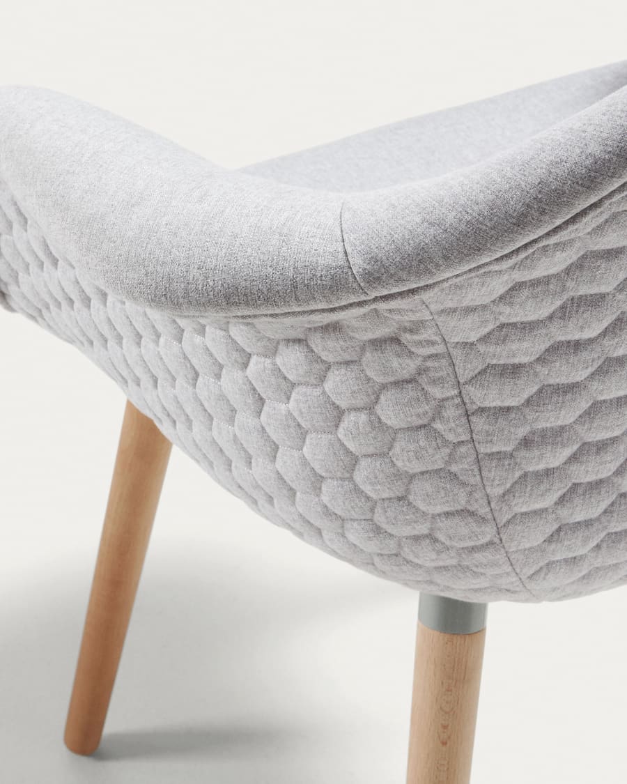 Kevya light grey chair with solid beech legs