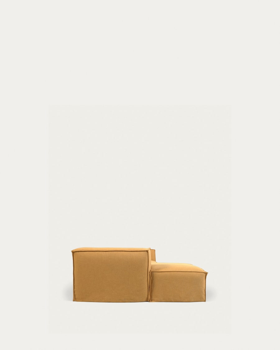 Blok 2 seater sofa w/ left-hand chaise longue and removable covers, mustard linen, 240 cm