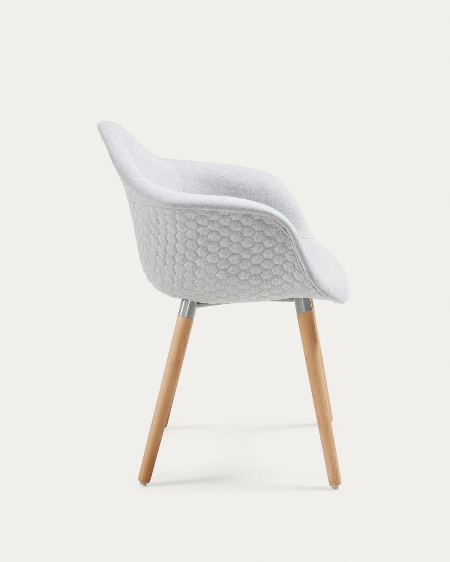 Kevya light grey chair with solid beech legs
