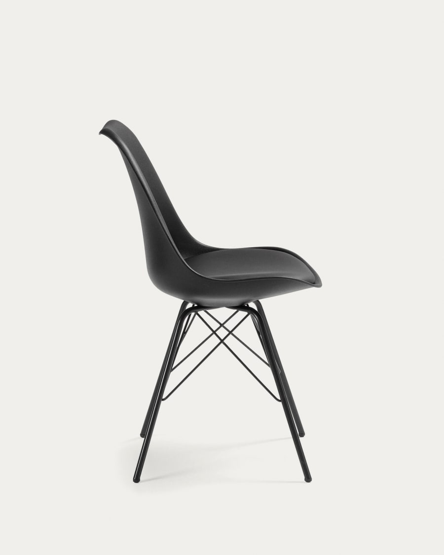 Ralf black chair with metal legs