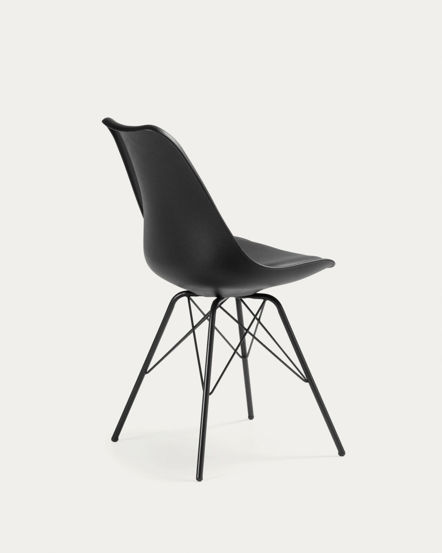 Ralf black chair with metal legs