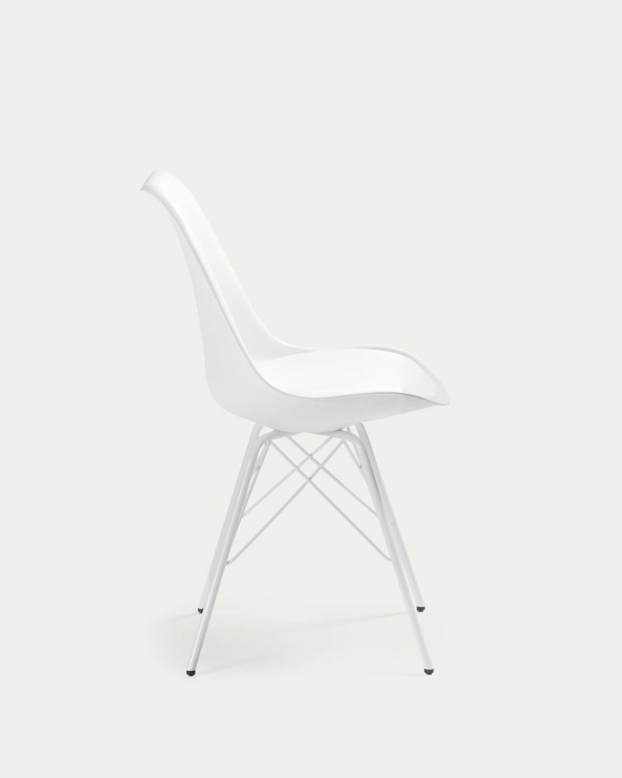 Ralf white chair with metal legs