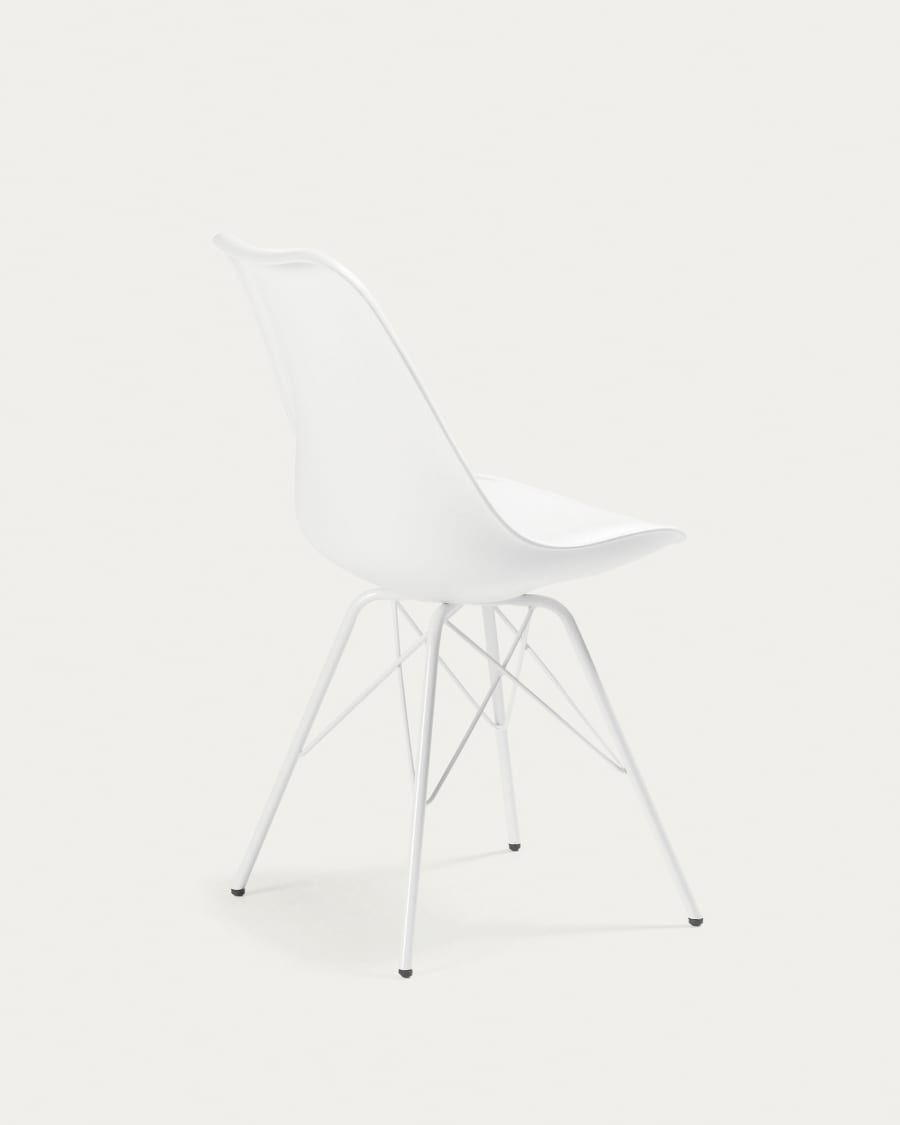 Ralf white chair with metal legs