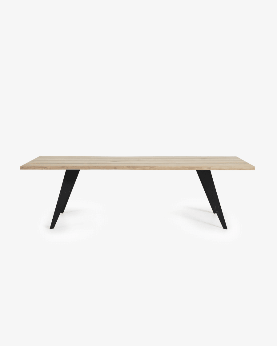 Koda table 220 cm oak bleached black legs