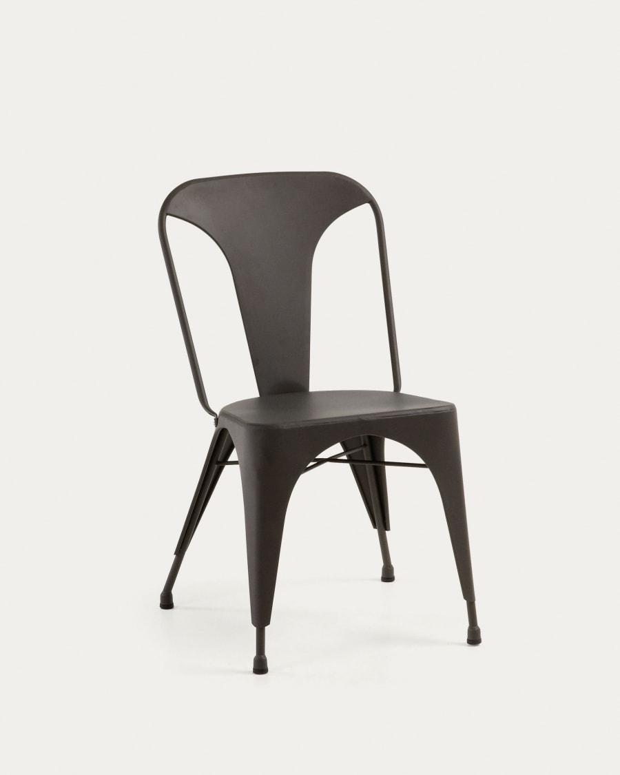 Malira stackable steel chair in black