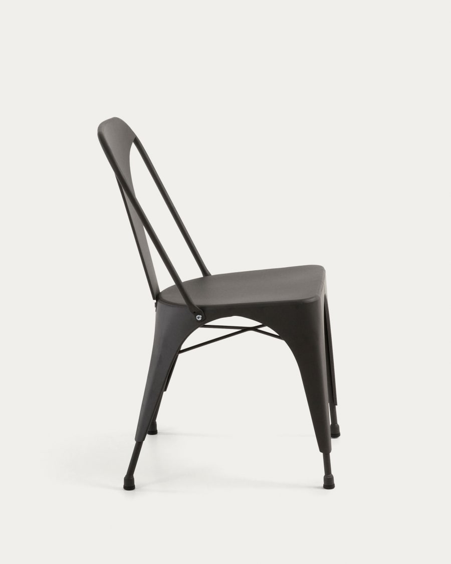 Malira stackable steel chair in black