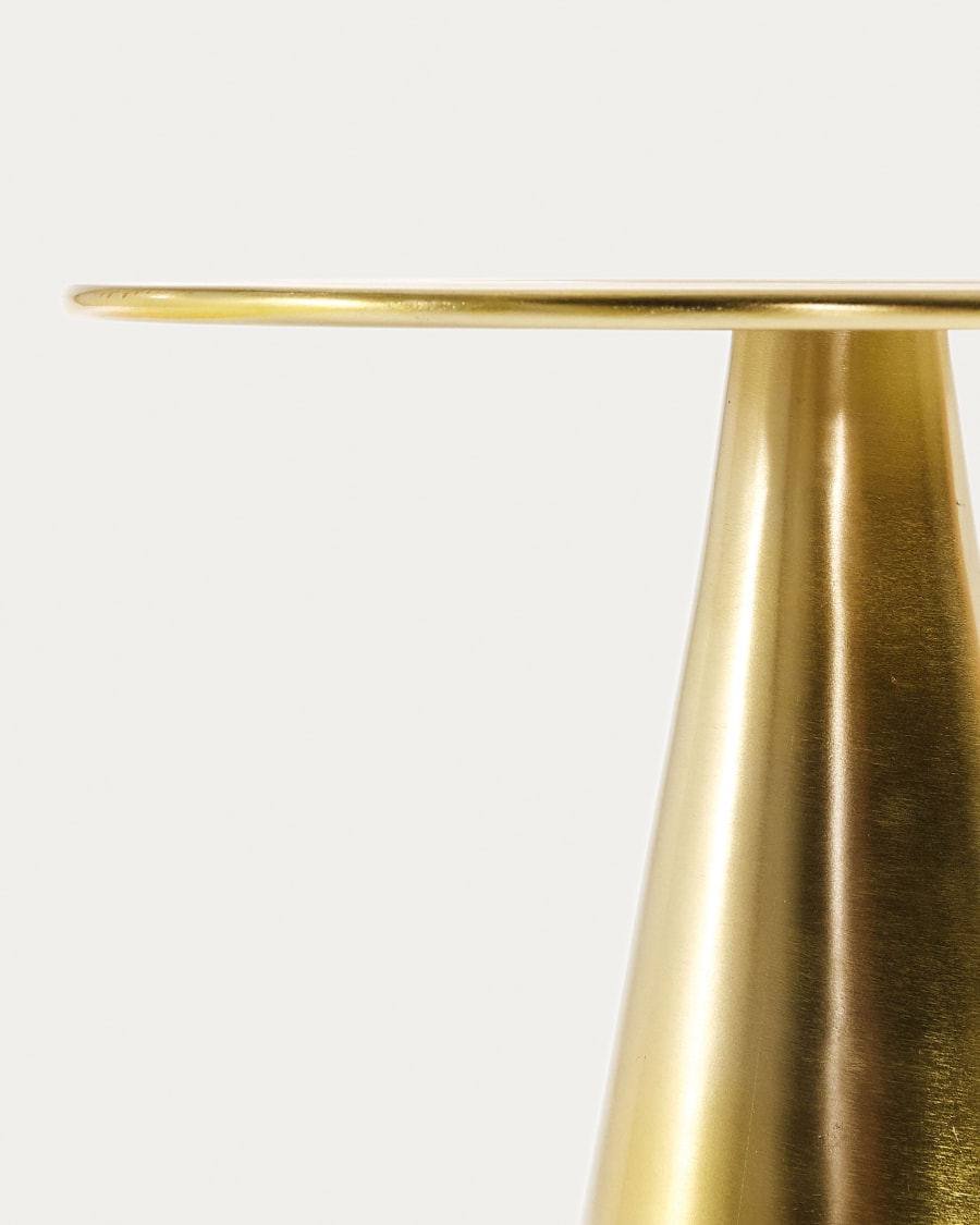 Rhet metal side table with gold finish, Ø 39 cm