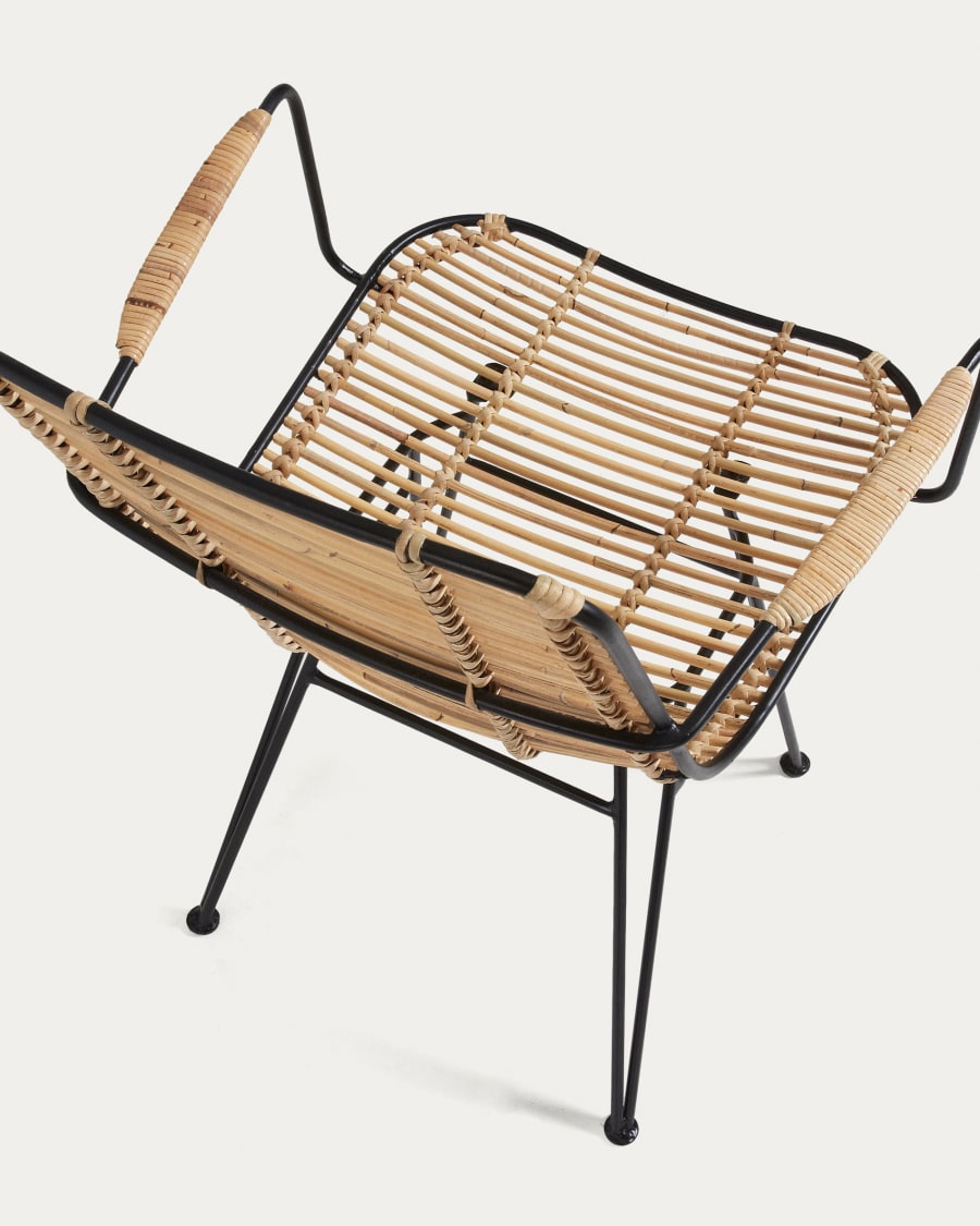 Rattan steel chair hot sale