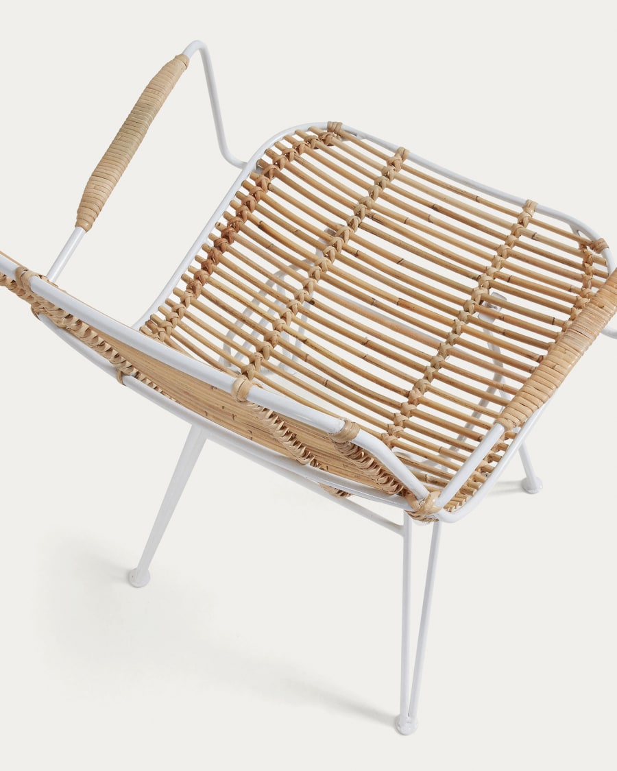 Rattan steel chair hot sale