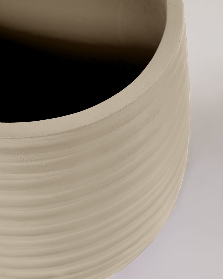 Sory set of 2 terracotta plantpots with grey finish Ø 28 cm / Ø 36 cm