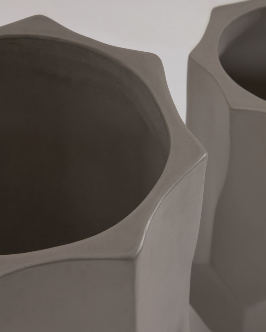 Veruska set of 2 concrete plantpots Ø 23 cm / Ø 36 cm