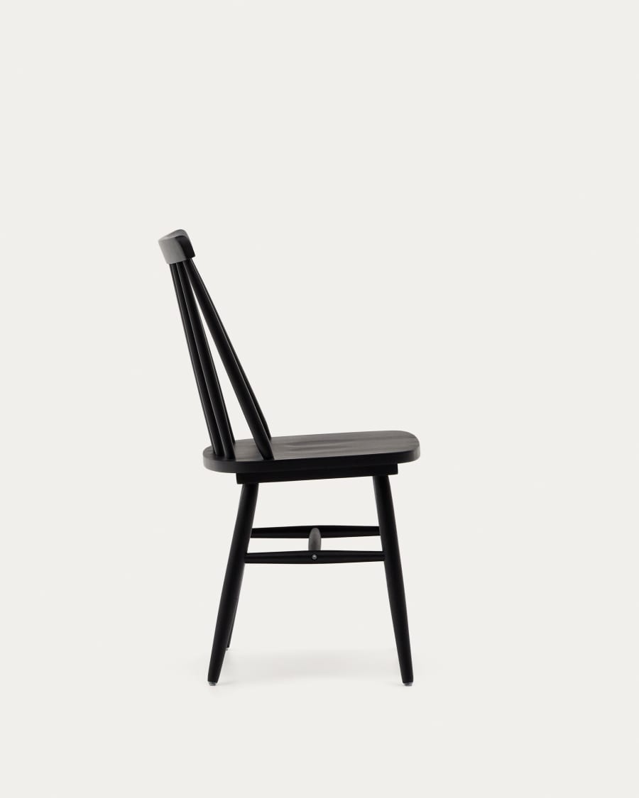 Tressia MDF and solid rubber wood chair with black lacquer