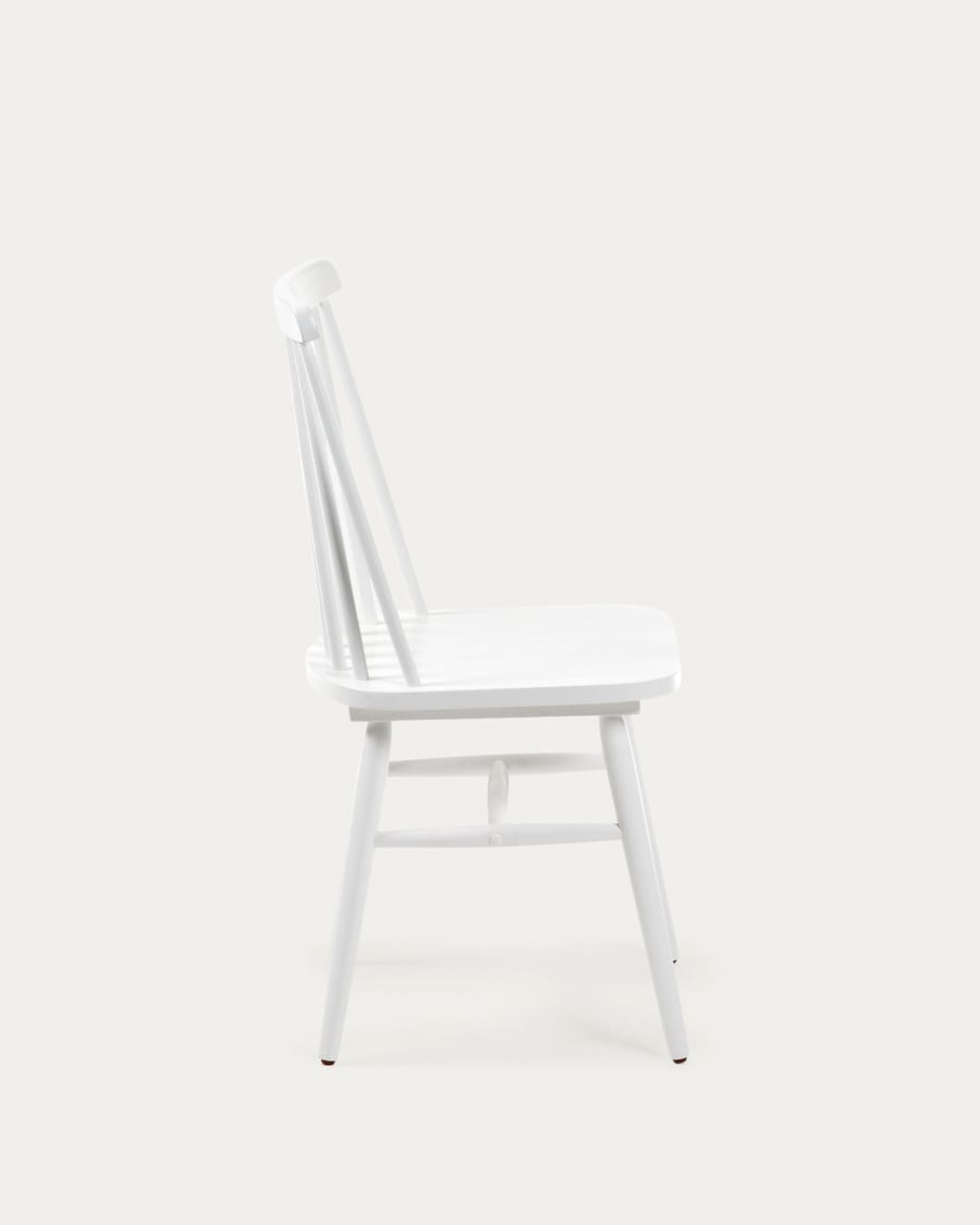 Tressia MDF and solid rubber wood chair with white lacquer
