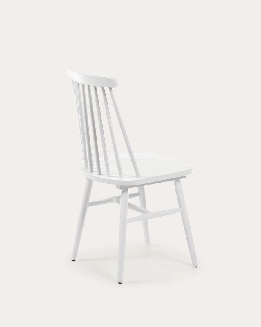 Tressia MDF and solid rubber wood chair with white lacquer
