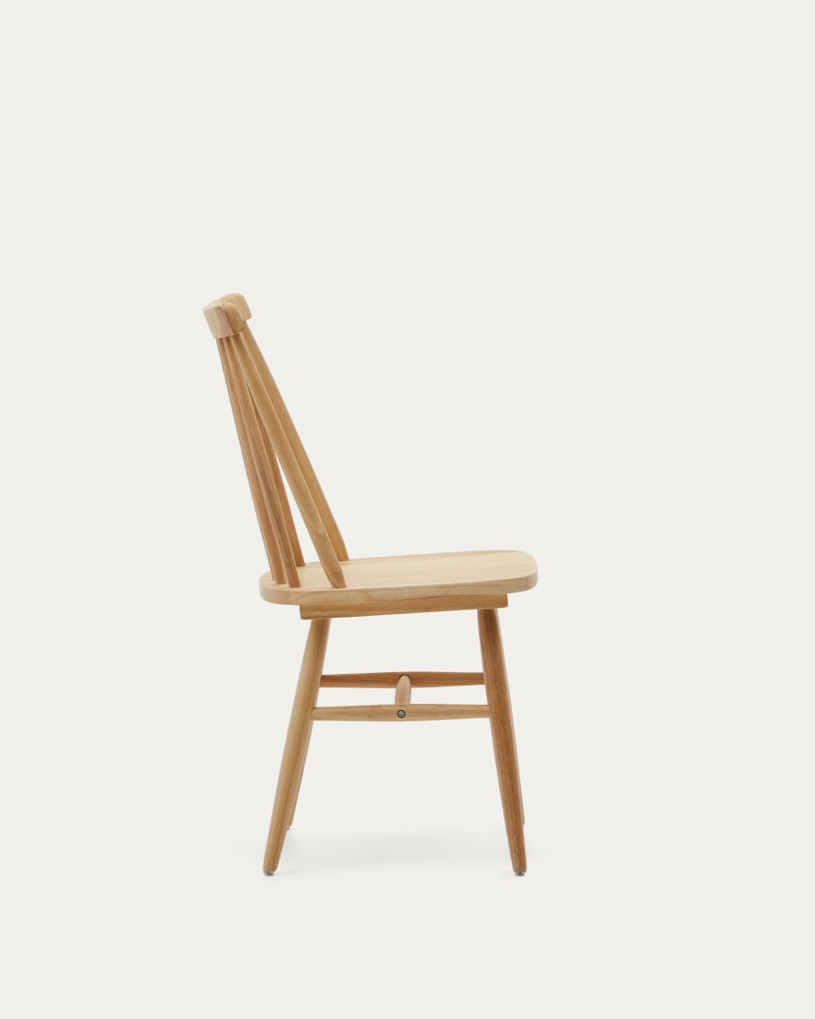 Tressia MDF and solid rubber wood chair with natural lacquer