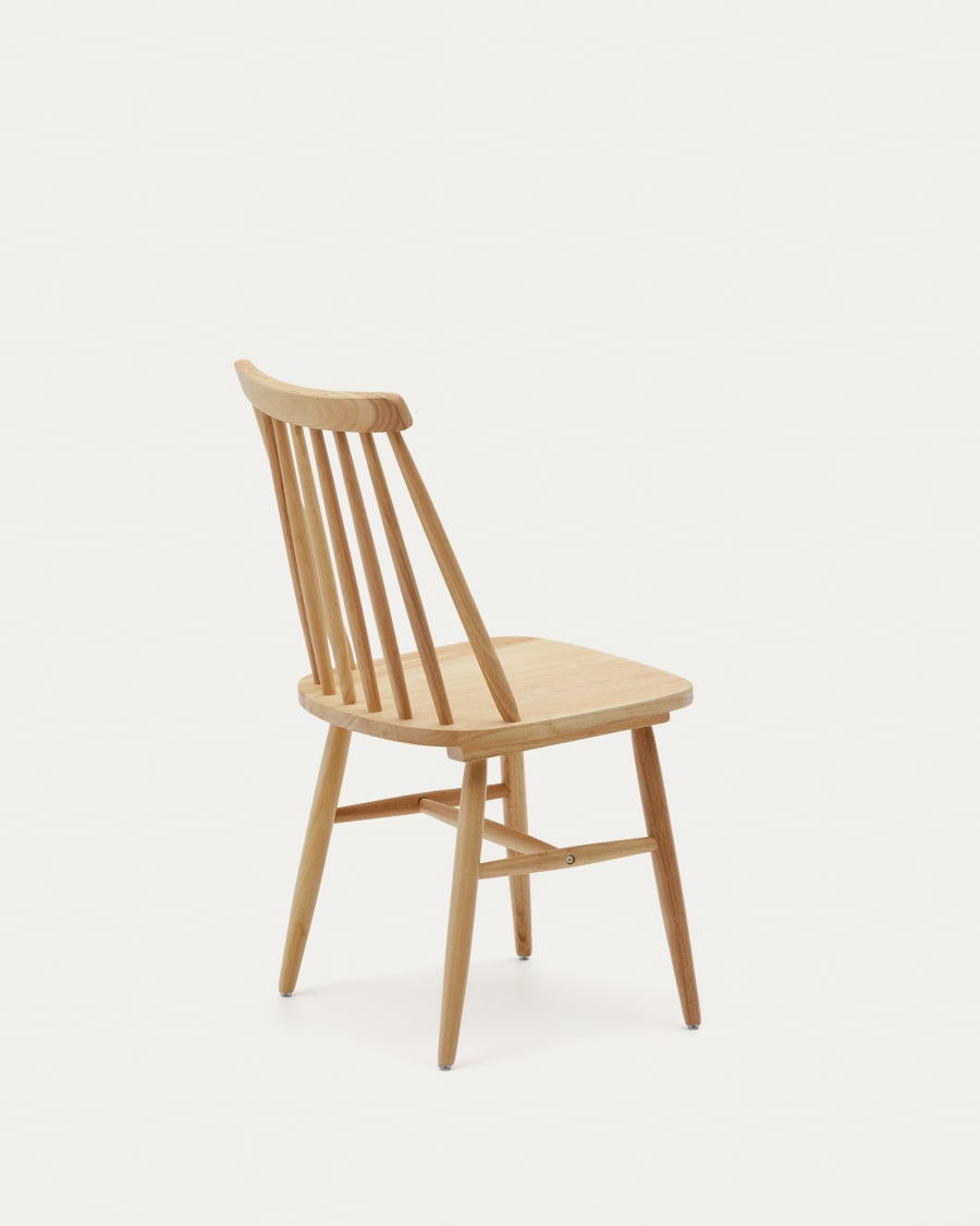 Tressia MDF and solid rubber wood chair with natural lacquer