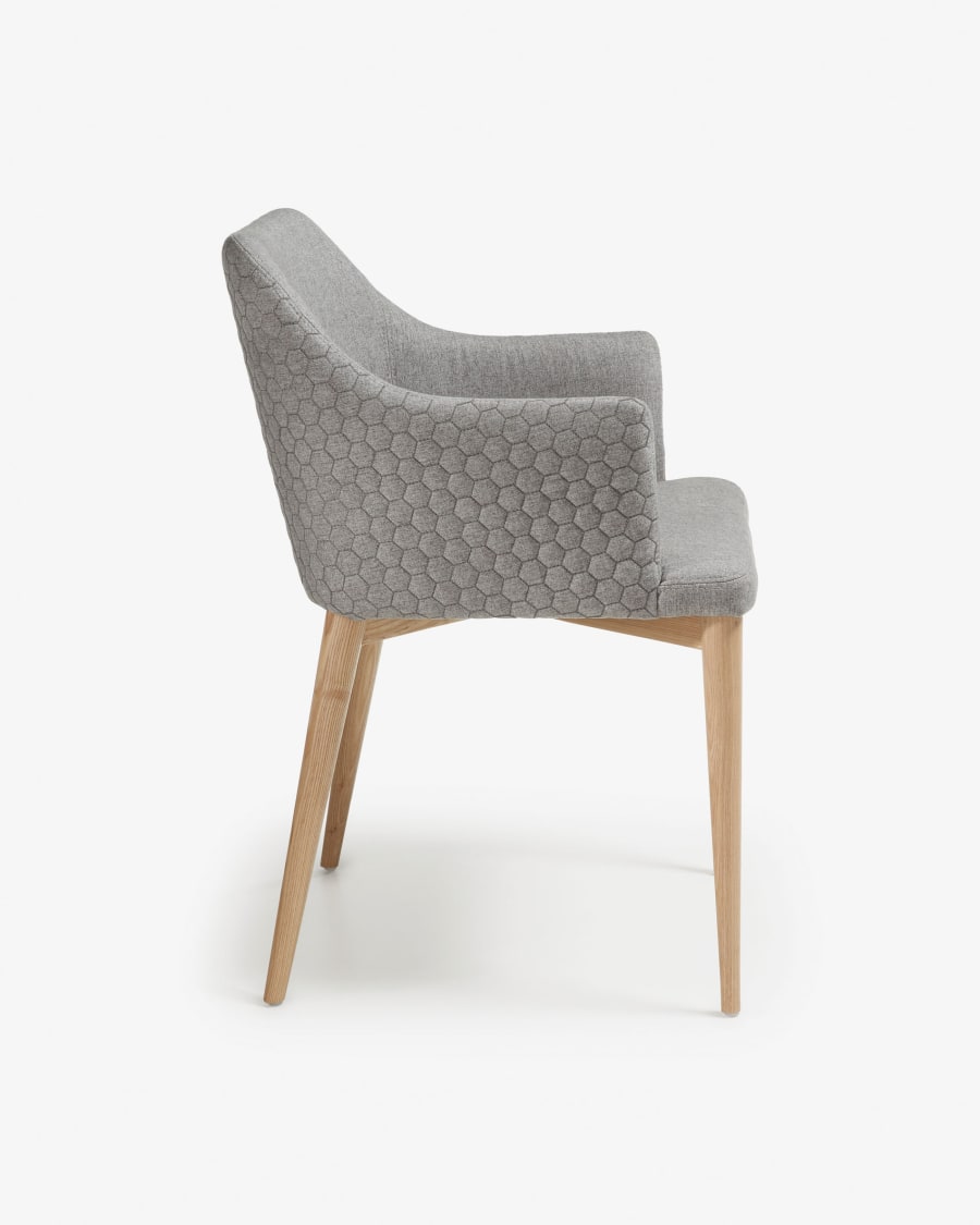 Croft light grey chair in solid ash