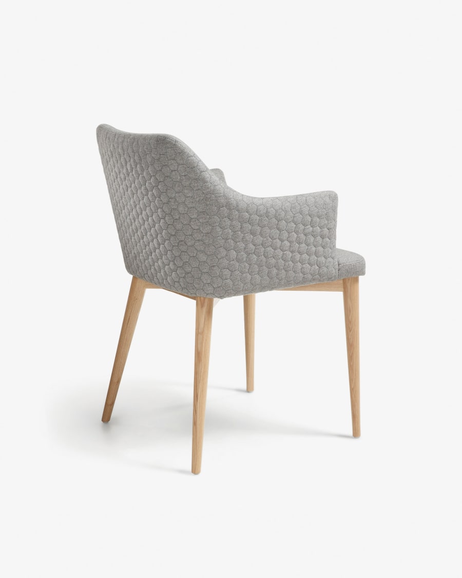 Croft light grey chair in solid ash
