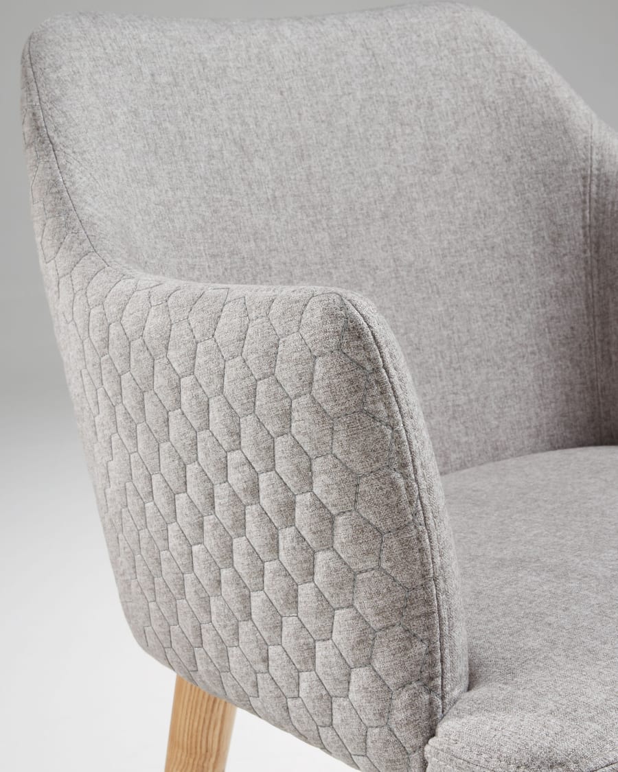 Croft light grey chair in solid ash