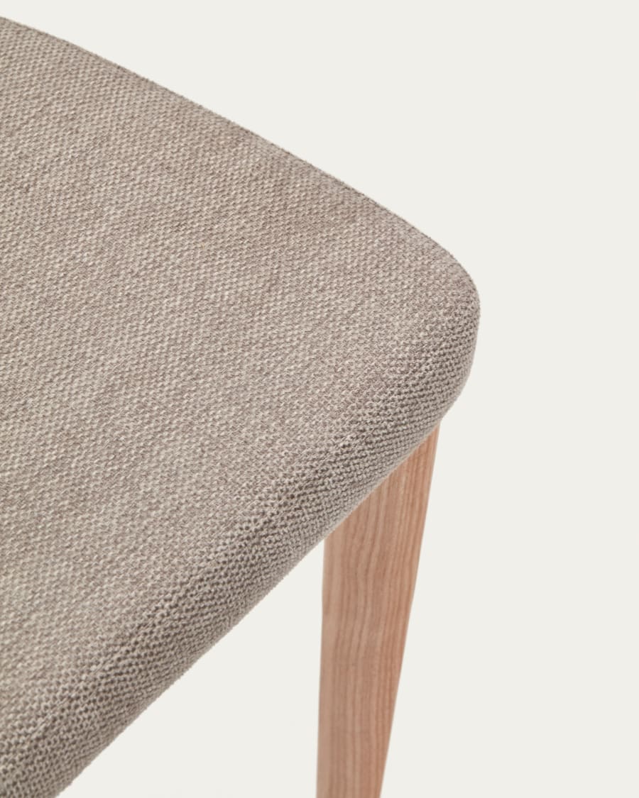 Rosie chair in brown chenille with solid ash wood legs in a natural finish