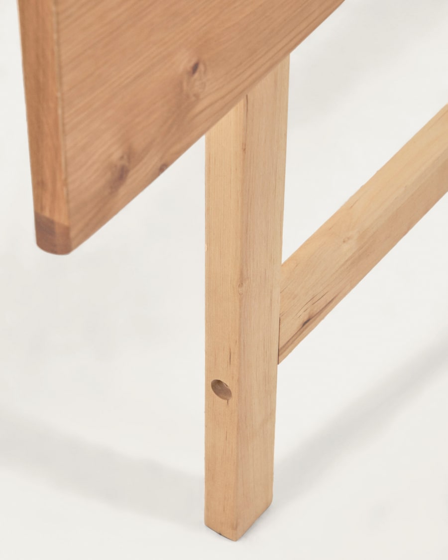 Rasha oak wood veneer headboard with a natural finish, for 160 cm beds