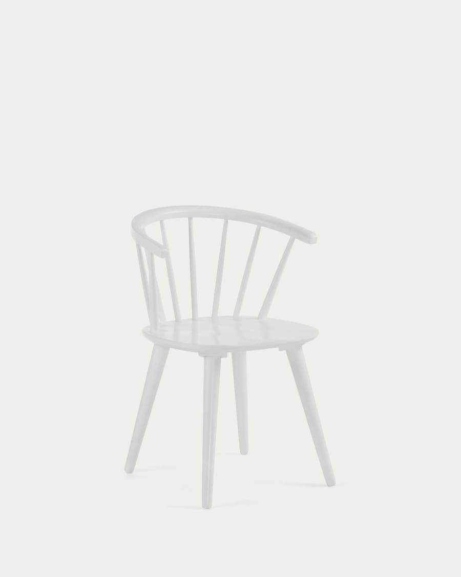 Trise MDF and solid rubber wood chair with white lacquer