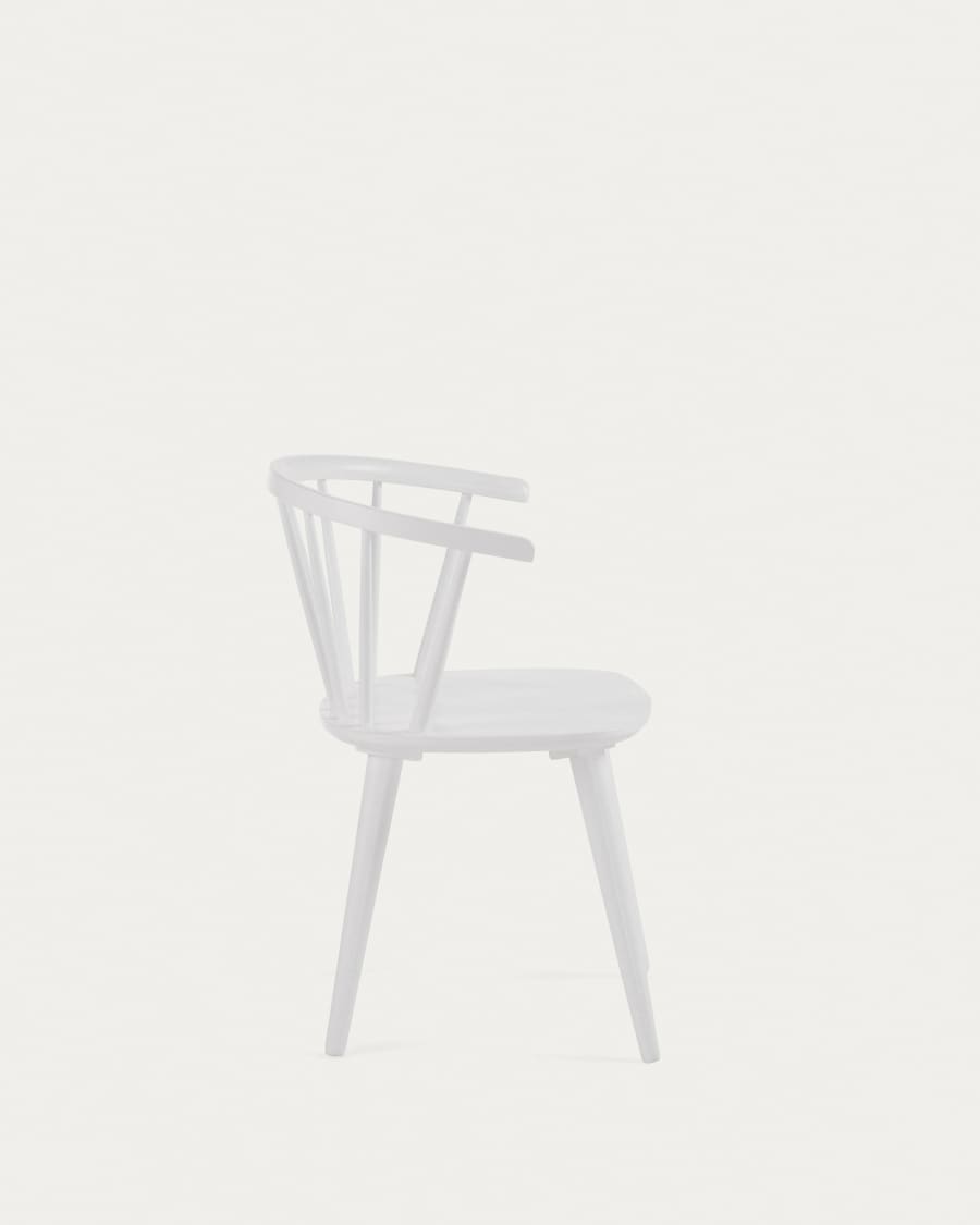 Trise MDF and solid rubber wood chair with white lacquer
